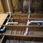 Exposed plumbing pipes