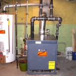 residential boiler in basement